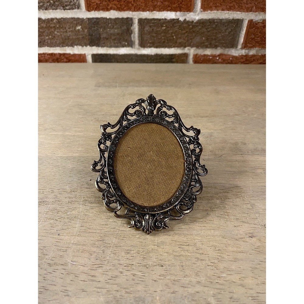 Vintage Floral/Flower Prints Fancy Metal Frames, Marked Italy, Small Size